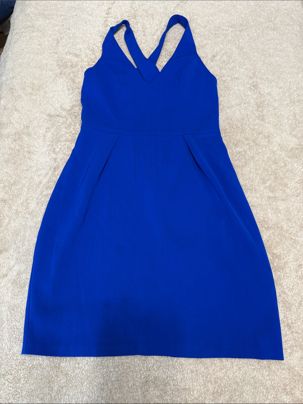 Amanda Uprichard Midi Women’s Dress Open Crossed Straps Size Small Royal Blue